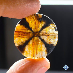 Natural Chiastolite Gemstone Round Cabochons 26*5mm from Brazil available for sale