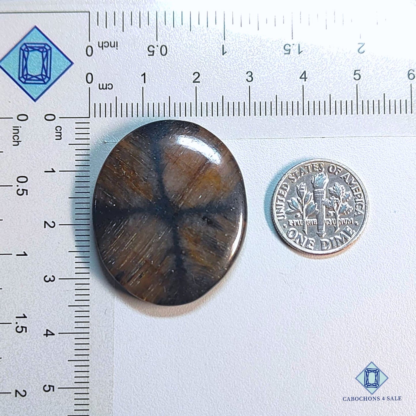 Natural Chiastolite Gemstone Oval Cabochons 34*29*6mm from Brazil available for sale