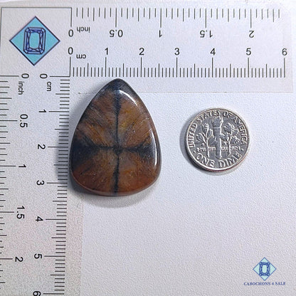 Natural Chiastolite Gemstone Pear Cabochons 32*25*5mm from Brazil available for sale