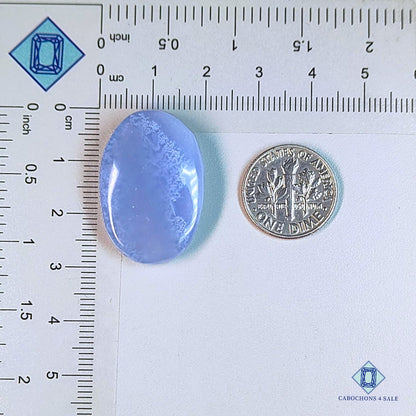 Cabujones ovalados de piedra preciosa de calcedonia natural de 28 x 19 x 7 mm de la India, disponibles para la venta.