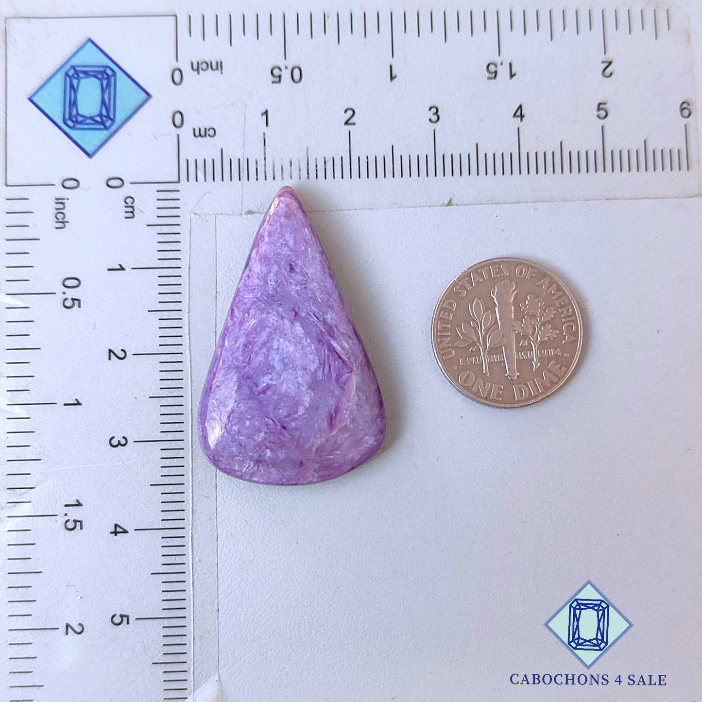 Cabujones de pera de charoita 34*21*6 mm