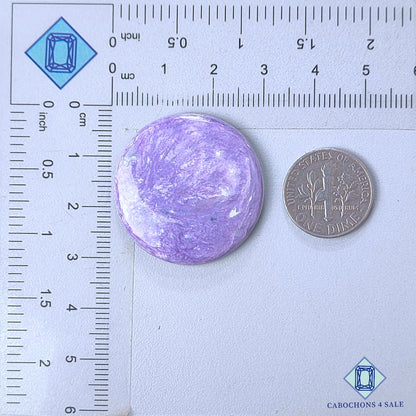 Natural Charoite Gemstone Round Cabochons 29*5mm from Russia available for sale