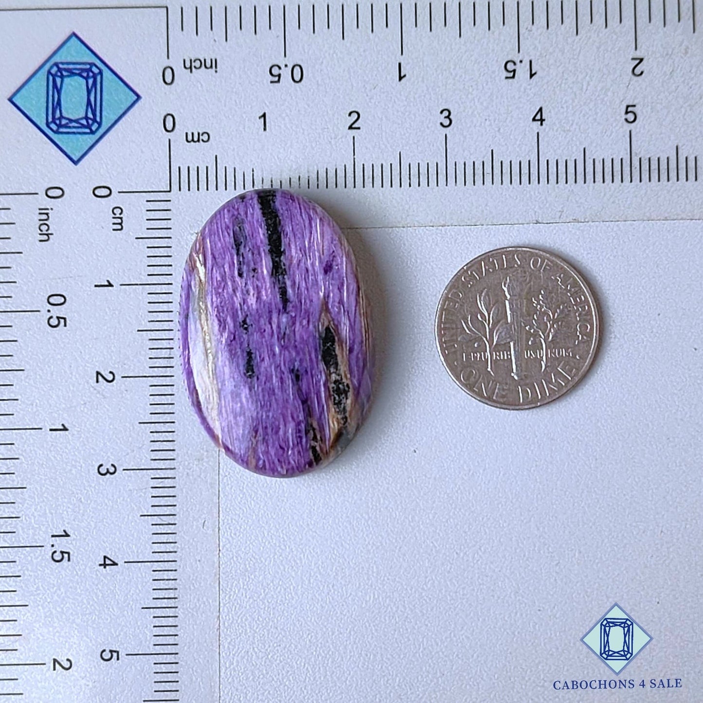 Natural Charoite Gemstone  Oval Cabochons 31*21*7mm from Russia available for sale