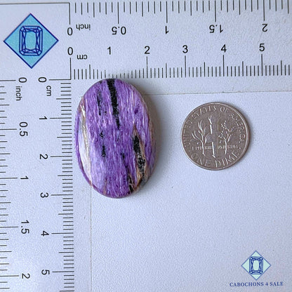 Natural Charoite Gemstone  Oval Cabochons 31*21*7mm from Russia available for sale