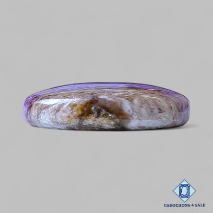 Cabujones ovalados de piedra preciosa de charoita natural de 29 x 17 x 7 mm, procedentes de Rusia, disponibles para la venta.