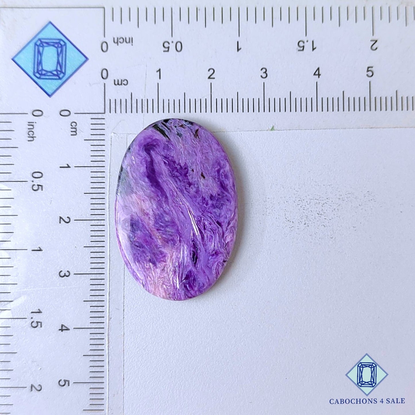 Natural Charoite Gemstone  Oval Cabochons 33*22*4mm from Russia available for sale