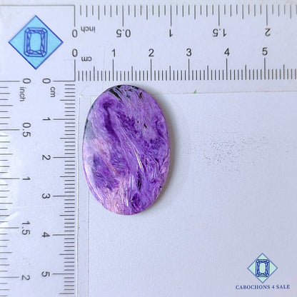Natural Charoite Gemstone  Oval Cabochons 33*22*4mm from Russia available for sale