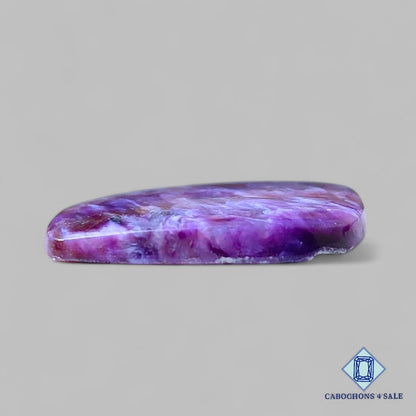 Cabujones de piedra preciosa de charoita natural de 22 x 20 x 3 mm, disponibles para la venta en Rusia.