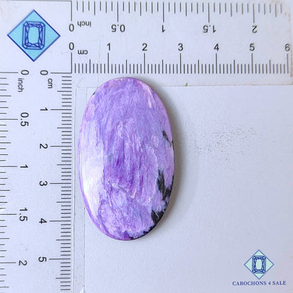 Natural Charoite Gemstone  Oval Cabochons 44*26*6mm from Russia available for sale