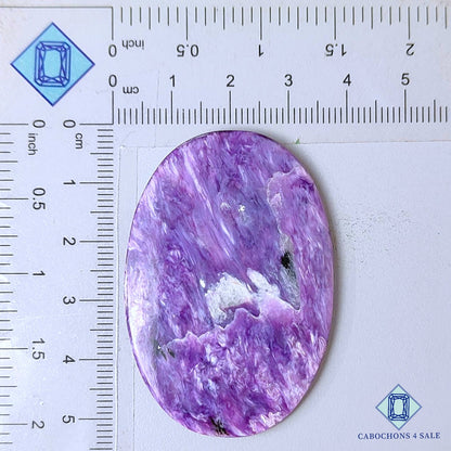 Natural Charoite Gemstone  Oval Cabochons 52*35*3mm from Russia available for sale