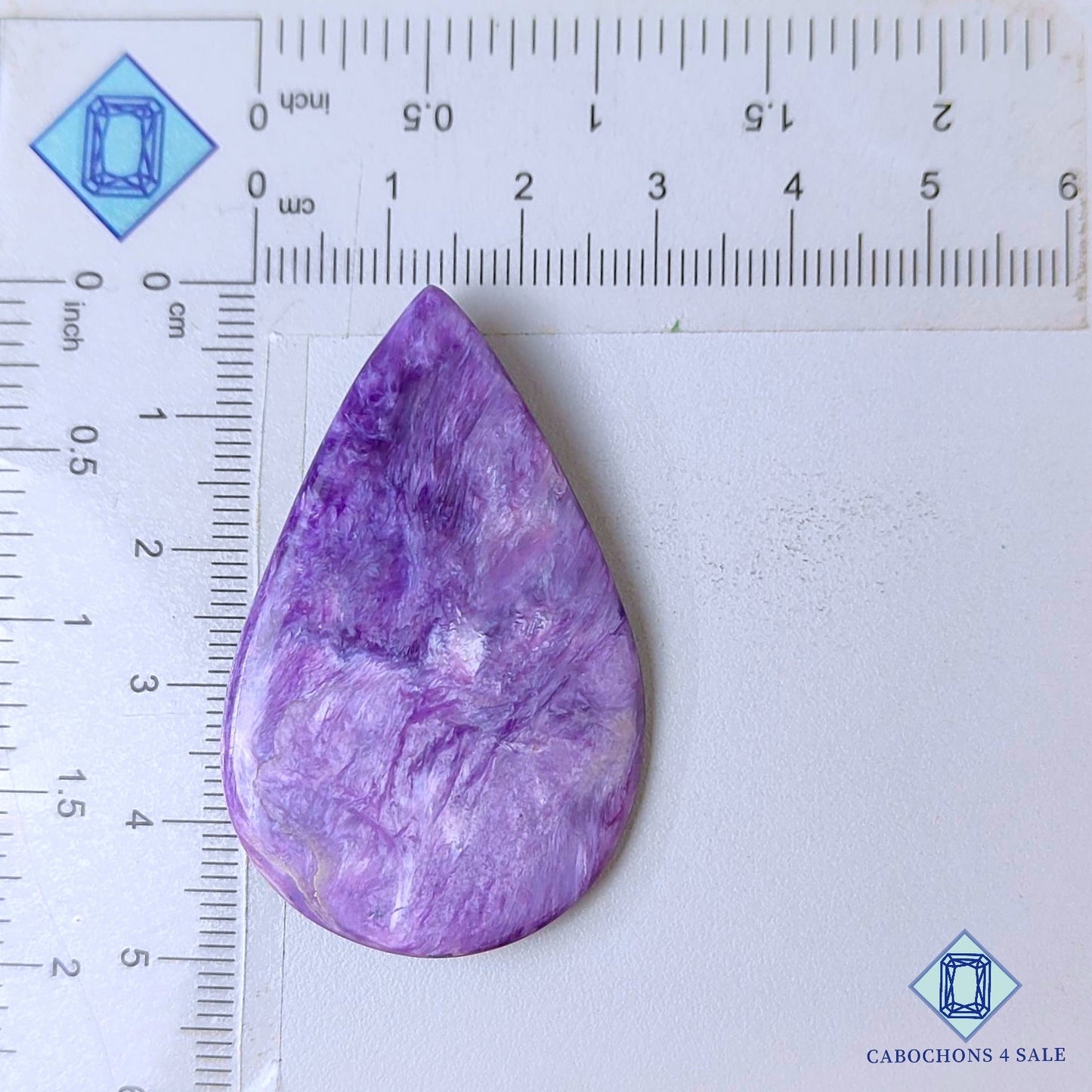 Natural Charoite Gemstone  Pear Cabochons 48*30*7mm from Russia available for sale
