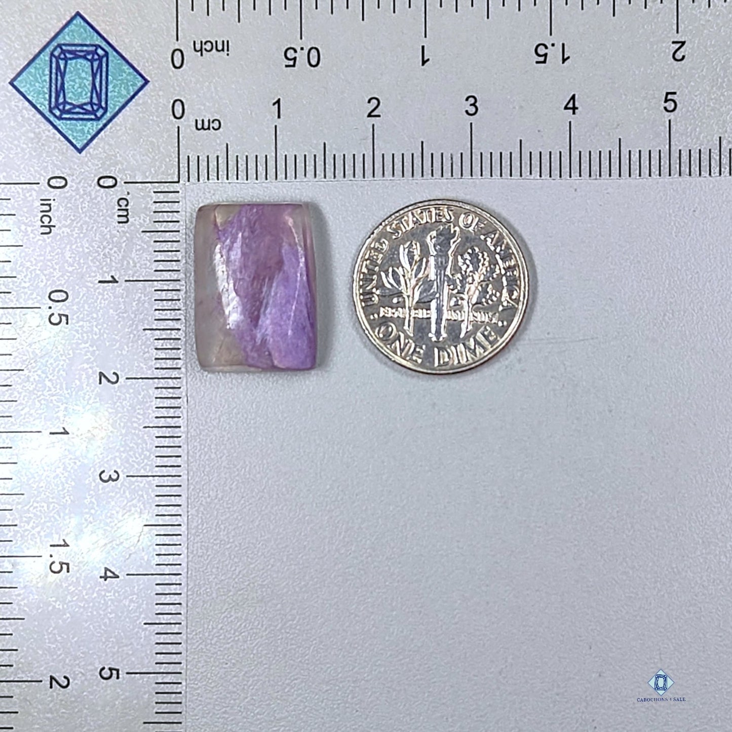 Charoite With Quartz Cushion Cabochons