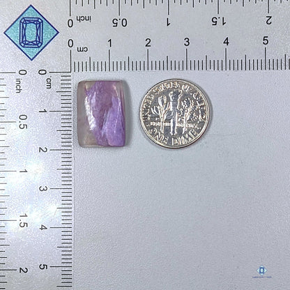 Charoite With Quartz Cushion Cabochons