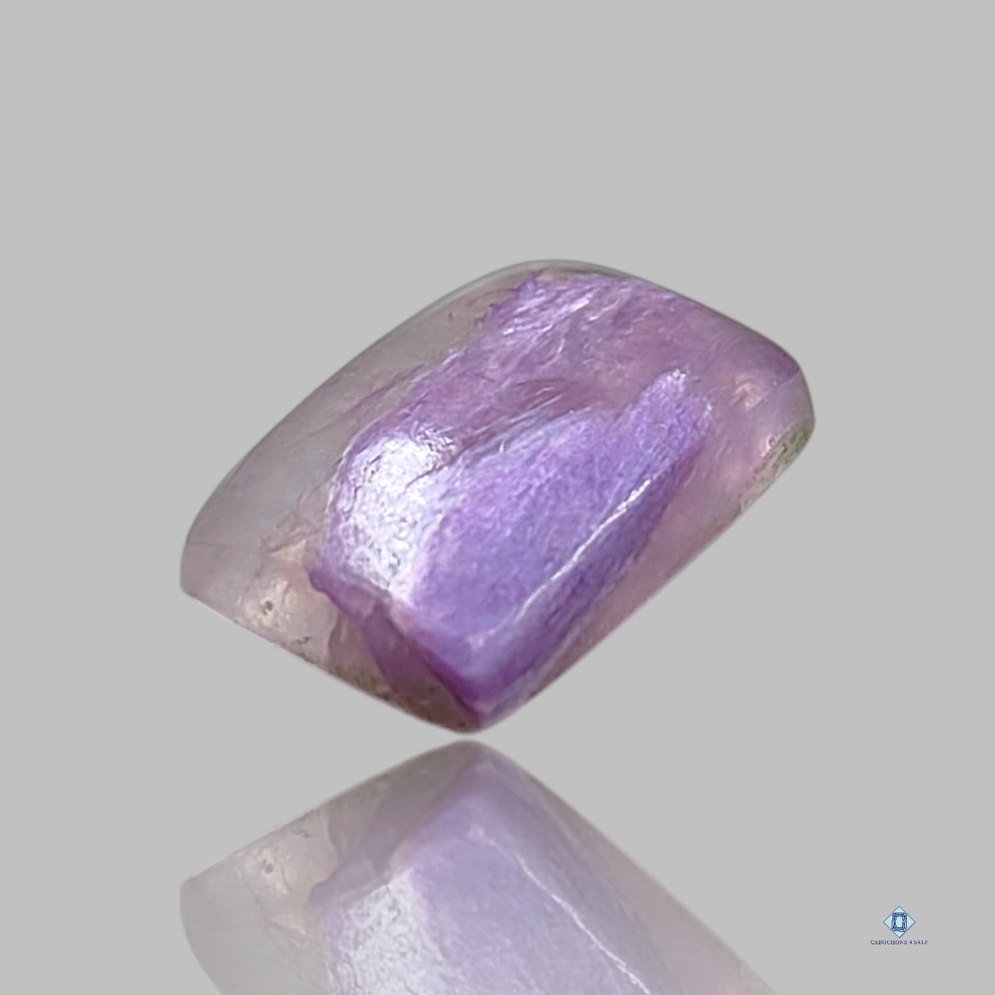 Charoite With Quartz Cushion Cabochons