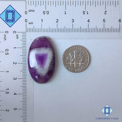 Natural Chevron Amethyst Gemstone Oval Cabochons 31*18*6mm from Brazil  available for sale