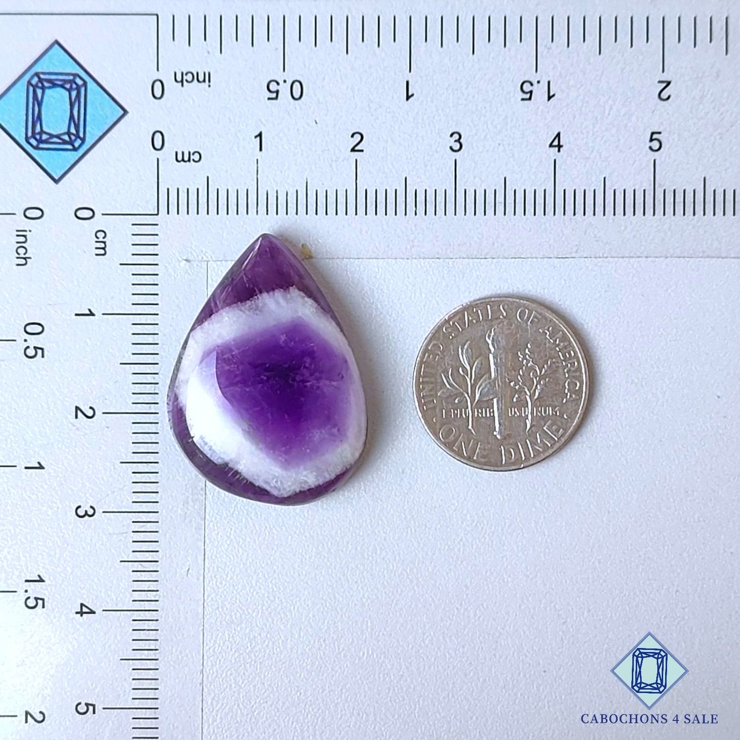 Natural Chevron Amethyst Gemstone Pear Cabochons 27*20*6mm from Brazil  available for sale