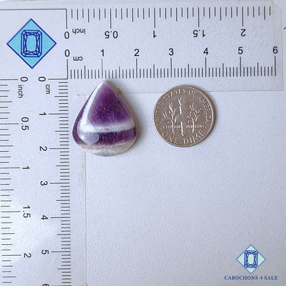 Natural Chevron Amethyst Gemstone Pear Cabochons 22*19*6mm from Brazil  available for sale