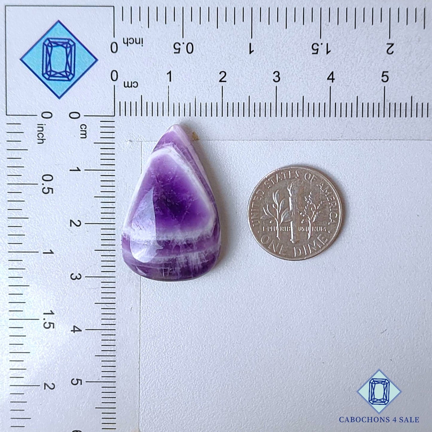 Natural Chevron Amethyst Gemstone Pear Cabochons 29*18*6mm from Brazil  available for sale