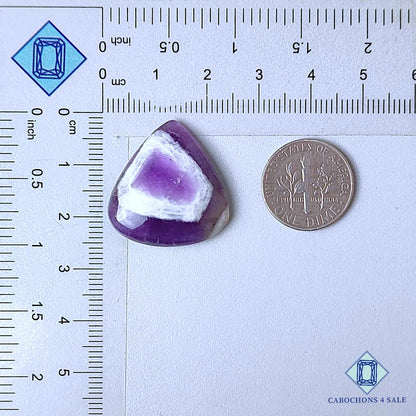 Cabujones de amatista chevron natural en forma de pera de 24 x 23 x 5 mm, de Brasil, disponibles para la venta.