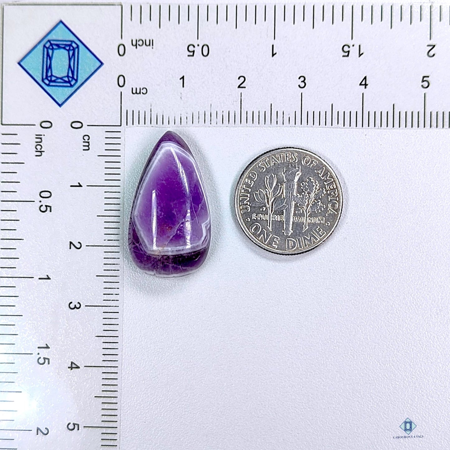 Chevron Amethyst Pear Cabochons