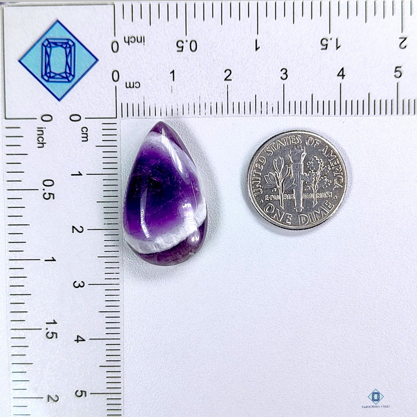 Chevron Amethyst Pear Cabochons