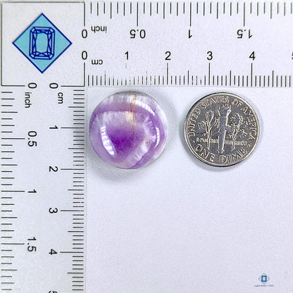 Chevron Amethyst Round Cabochons