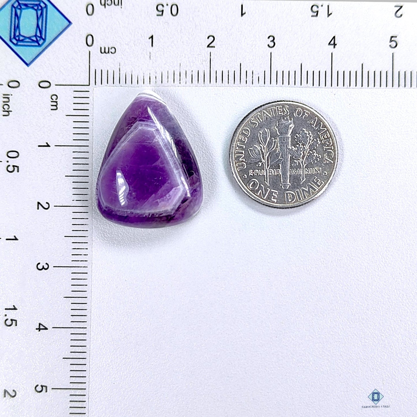 Chevron Amethyst Pear Cabochons