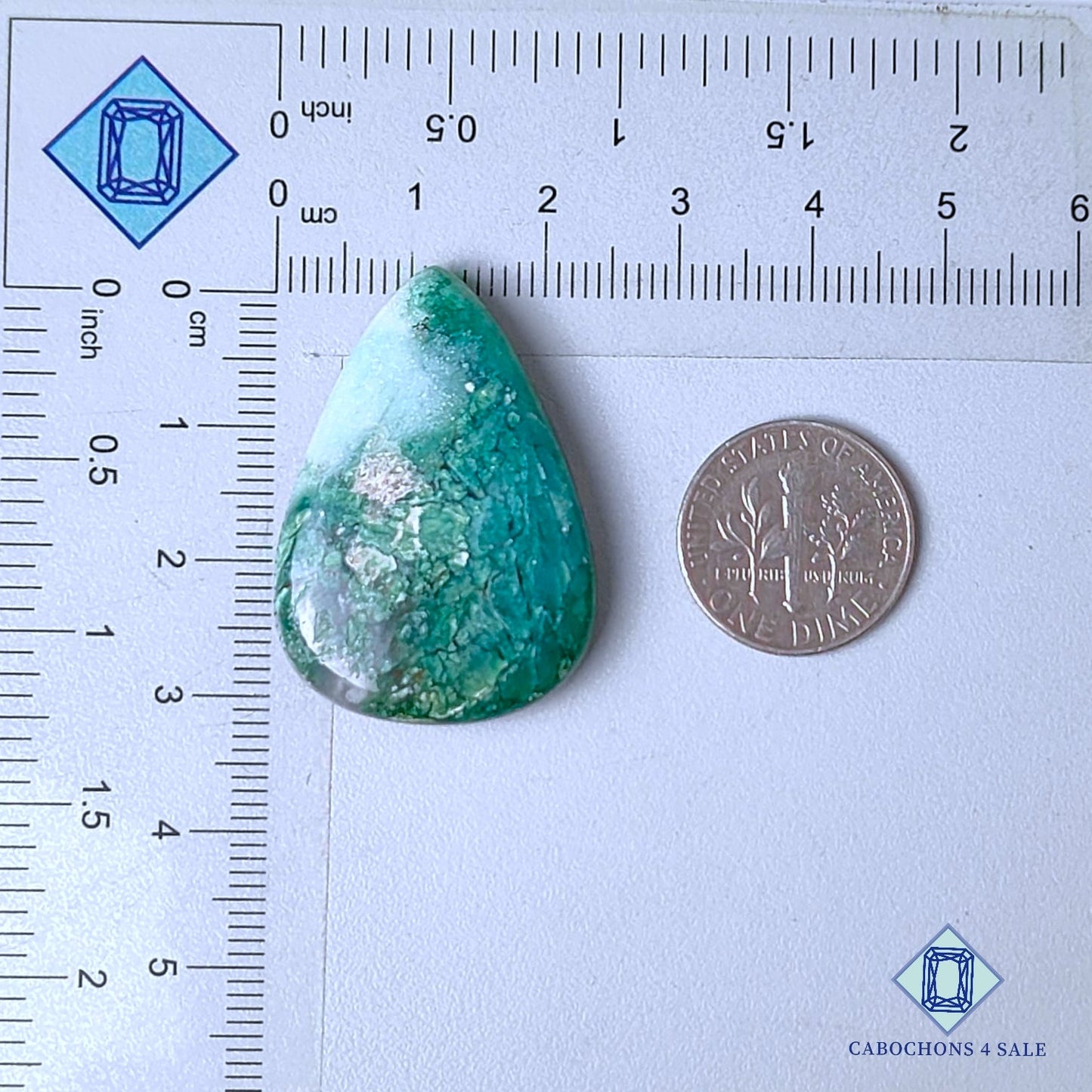 Natural Chrysoprase Gemstone  Pear Cabochons 34*24*6mm from Madagascar  available for sale