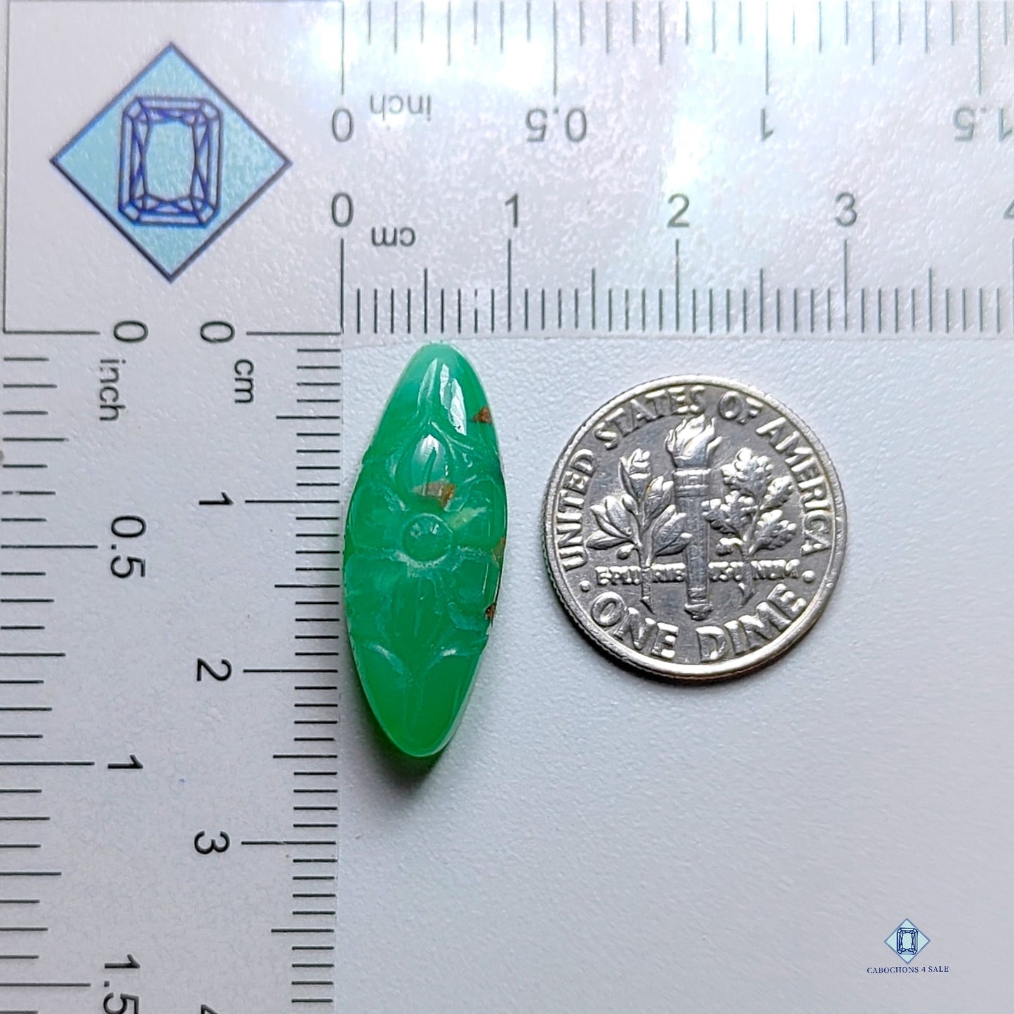 Chrysoprase Marquise Carvings