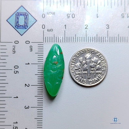 Chrysoprase Marquise Carvings