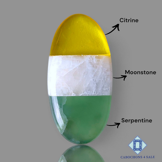 Citrine + White Moonstone + Serpentine
