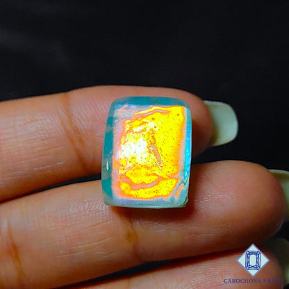 Coated Moonstone Crystal Quartz Doublets