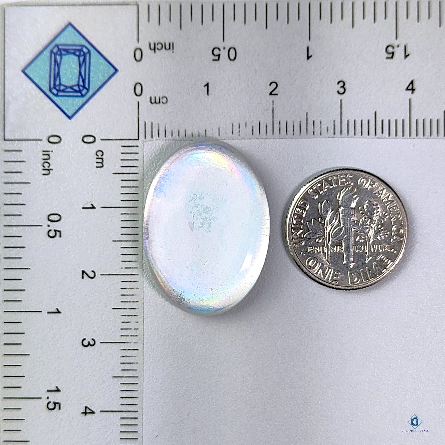 Coated Moonstone + Crystal Quartz Doublets Oval Doublets