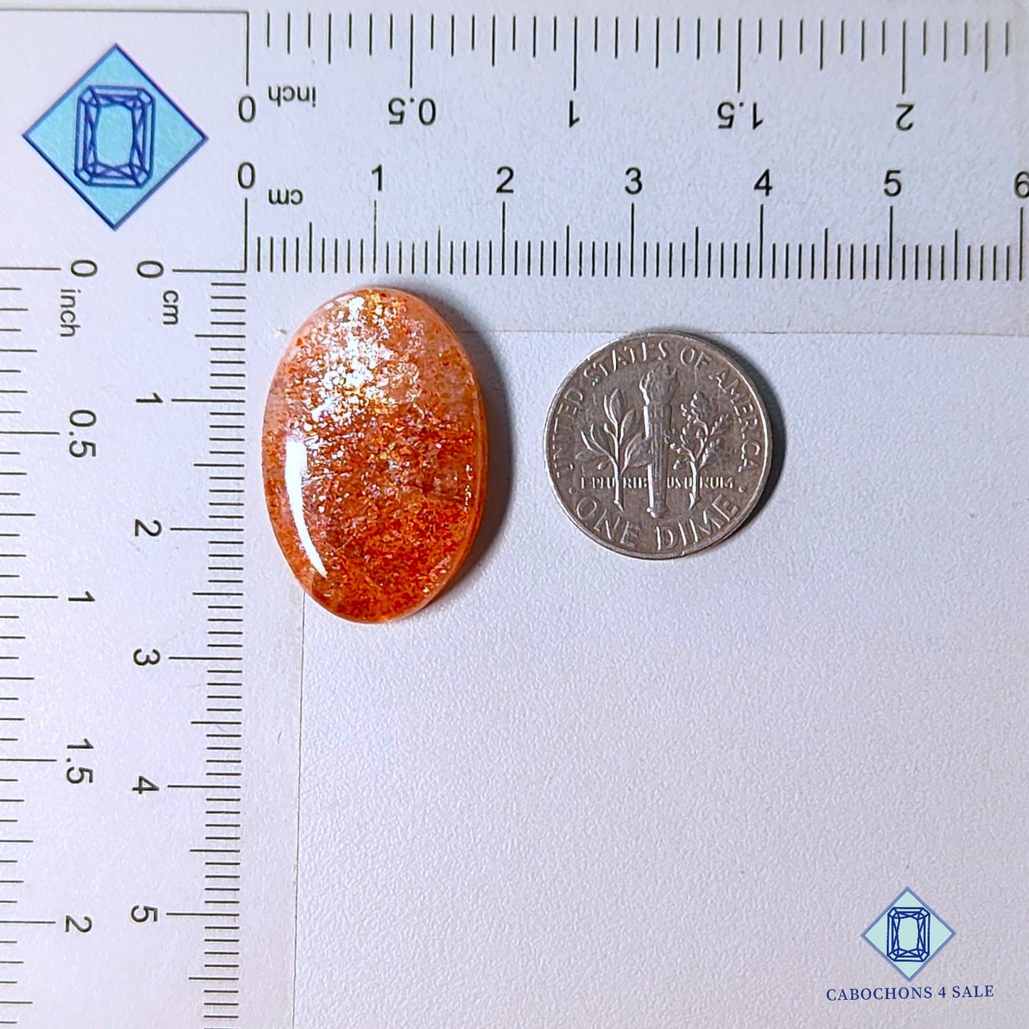 Natural Confetti Sunstone Gemstone Oval Cabochons 26*17*5mm from Tanzania available for sale