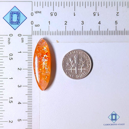 Natural Confetti Sunstone Gemstone Marquise Cabochons 31*10*6mm from Tanzania available for sale