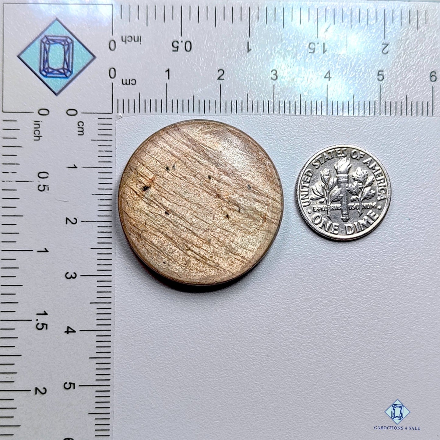 Copper Mica Round Cabochons