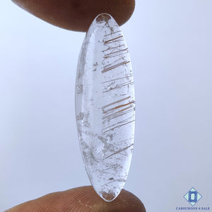 Copper Rutile Quartz Marquise Cabochons 35x12x4mm