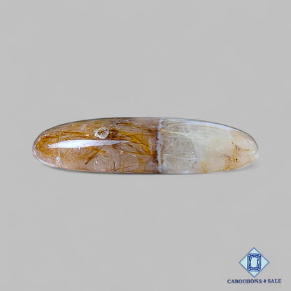 Cabujones ovalados de cuarzo rutilado de cobre natural de 38 x 22 x 7 mm, de Brasil, disponibles para la venta.