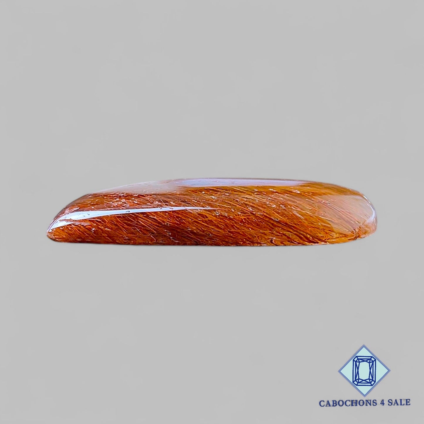 Natural Copper Rutile Quartz Gemstone Fancy Cabochons 33*17*6mm from Brazil  available for sale