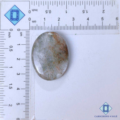 Natural Copper Rutile Quartz Gemstone  Oval Cabochons 33*25*6mm from Brazil available for sale