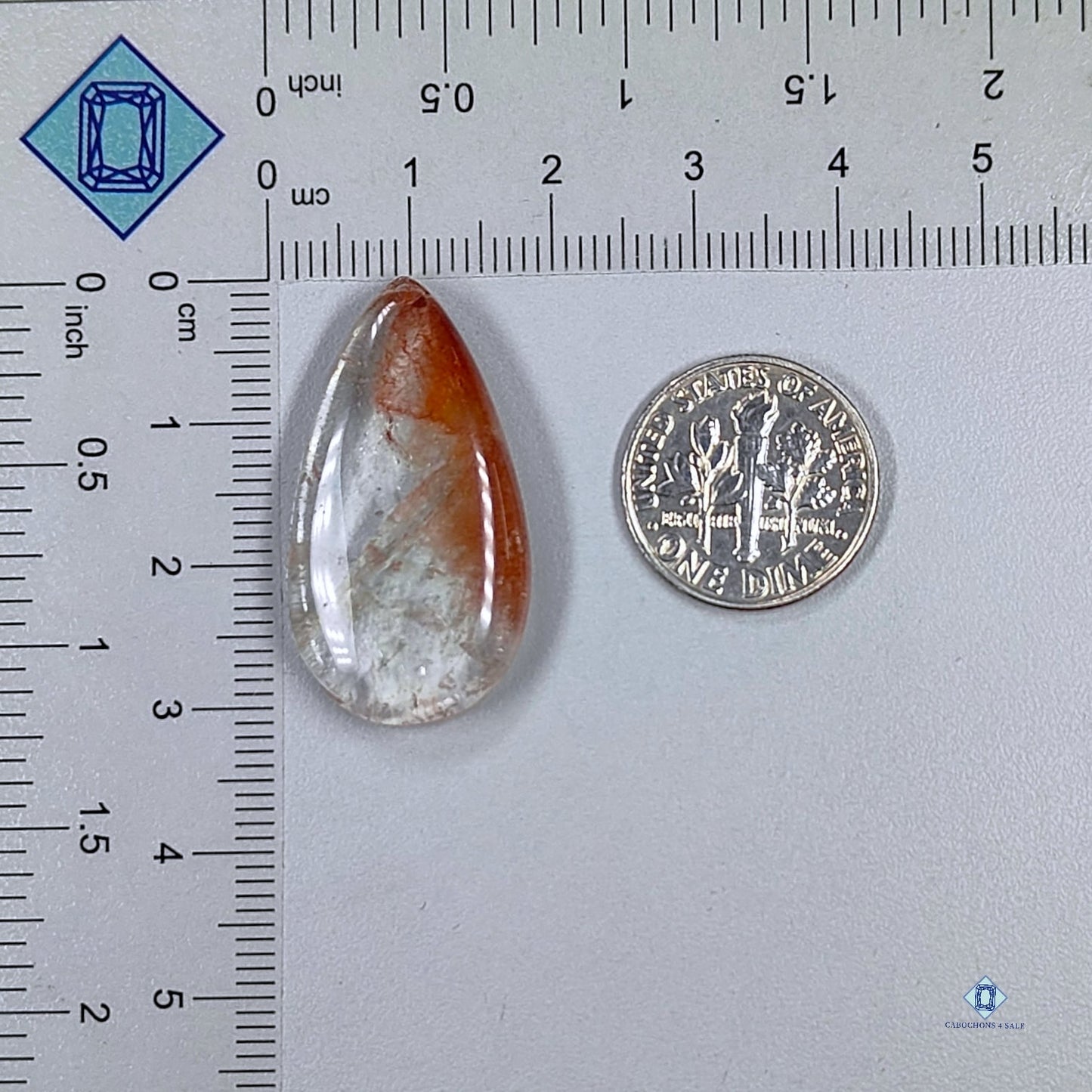 Hematite Quartz Pear Cabochons