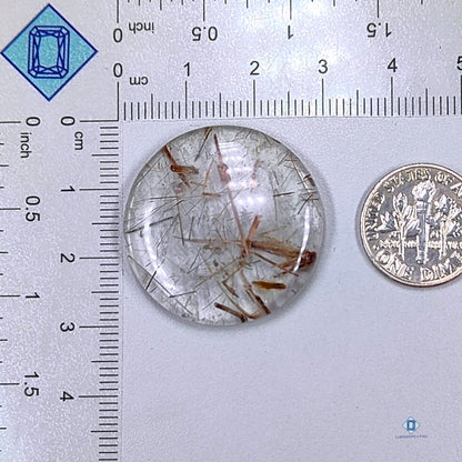 Copper + Black Rutile Quartz Round Cabochons