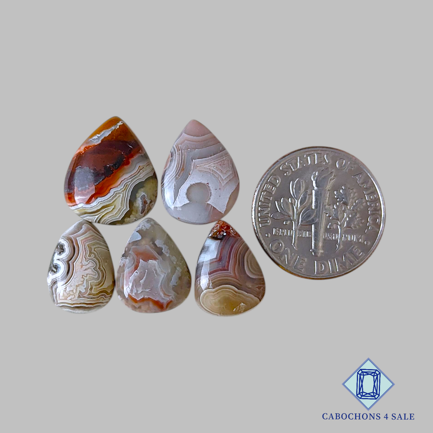 Natural Crazy Lace Agate Pear Lots