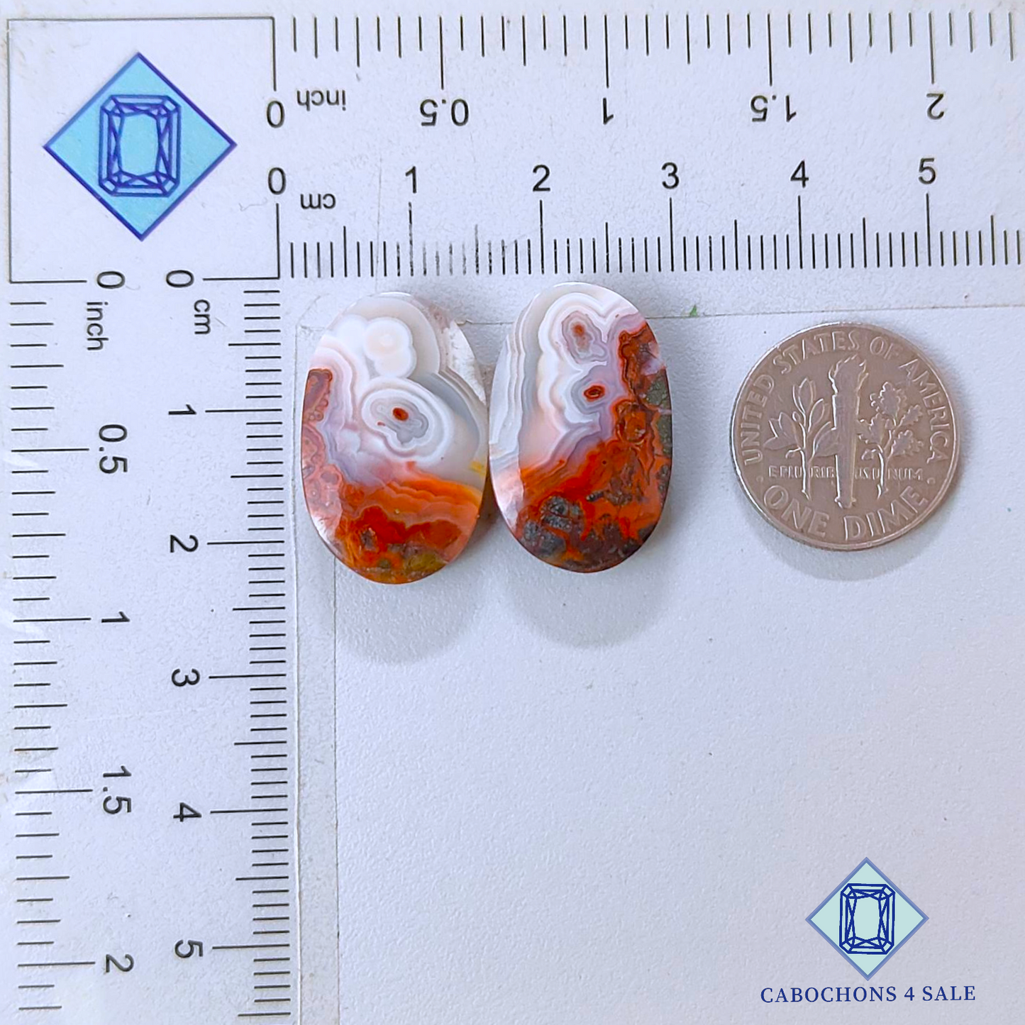 Pares ovalados de ágata de encaje loco