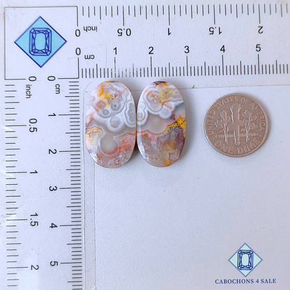 Crazy Lace Agate Oval Pairs