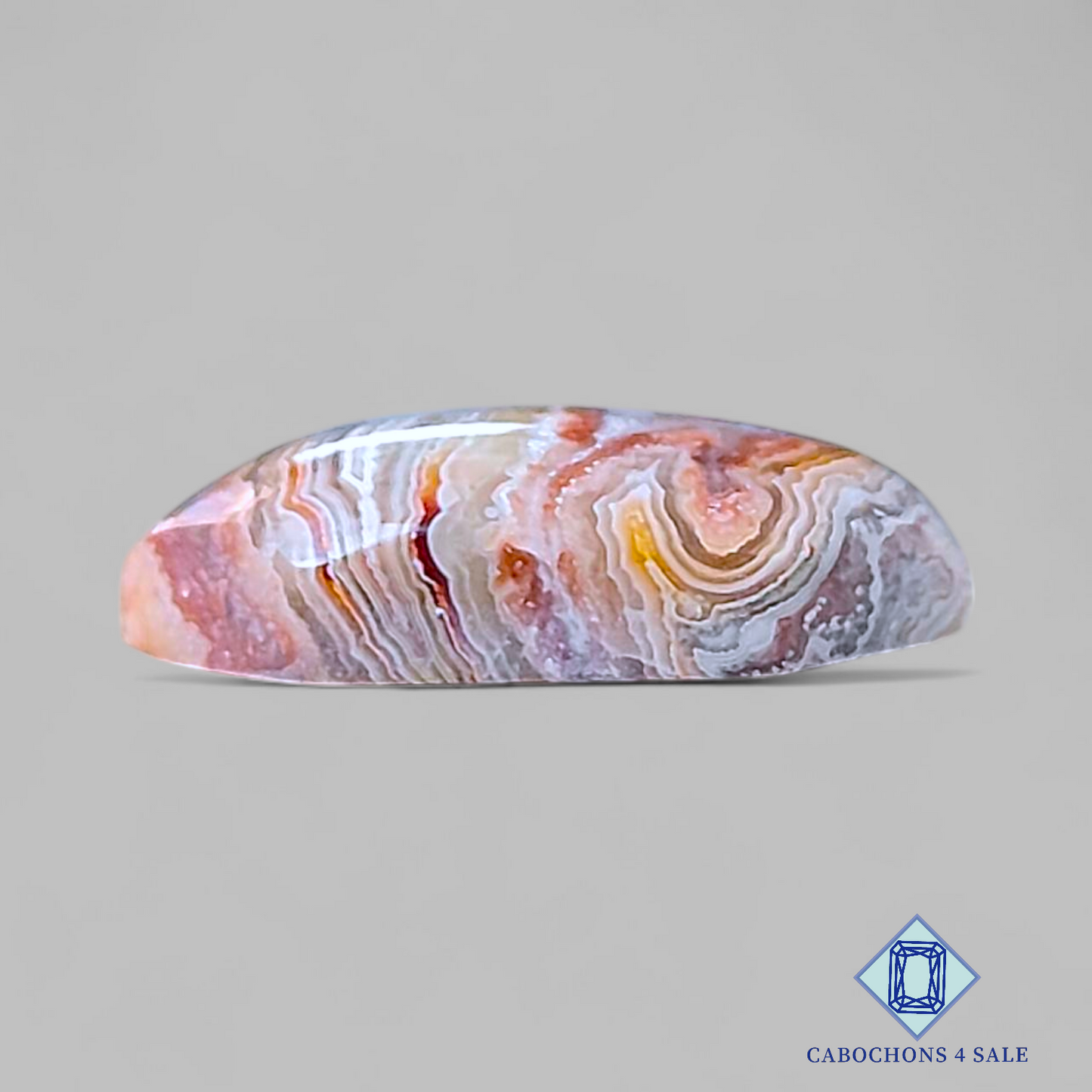 Cabujones hexagonales de ágata de encaje loco