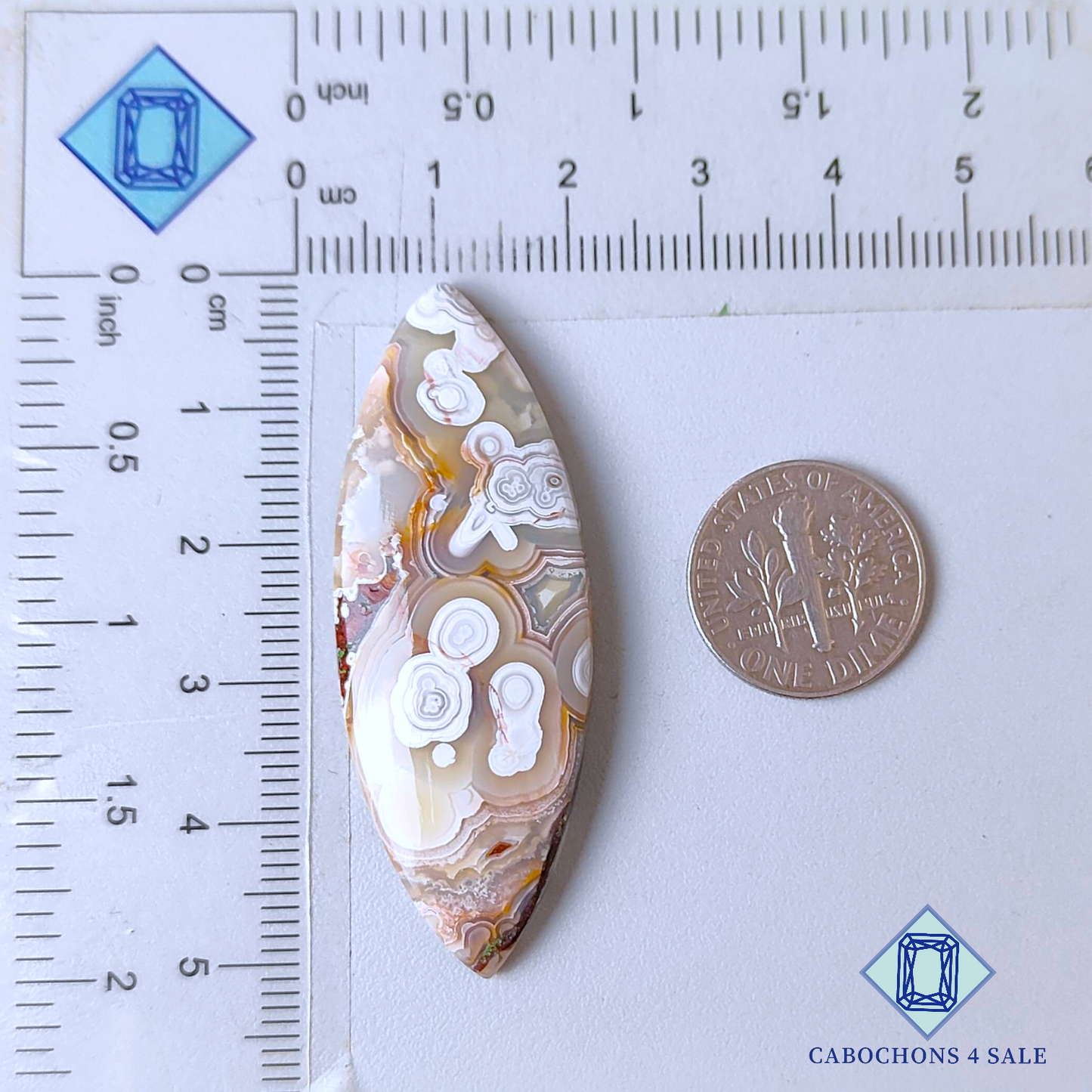 Crazy Lace Agate Marquise Cabochons 50*18*6mm