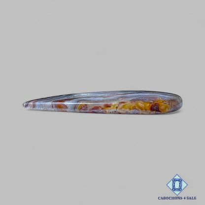 Cabujones de ágata de encaje loco natural de 47 x 30 x 4 mm, de México, disponibles para la venta.