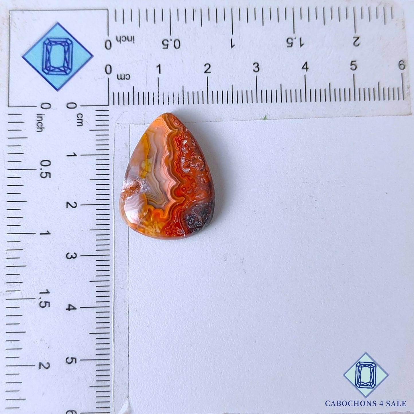 Natural Crazy Lace Agate Gemstone  Pear Druzy 25*19*6mm from Mexico available for sale