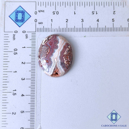 Natural Crazy Lace Agate Gemstone  Oval Druzy 27*22*6mm from Mexico available for sale